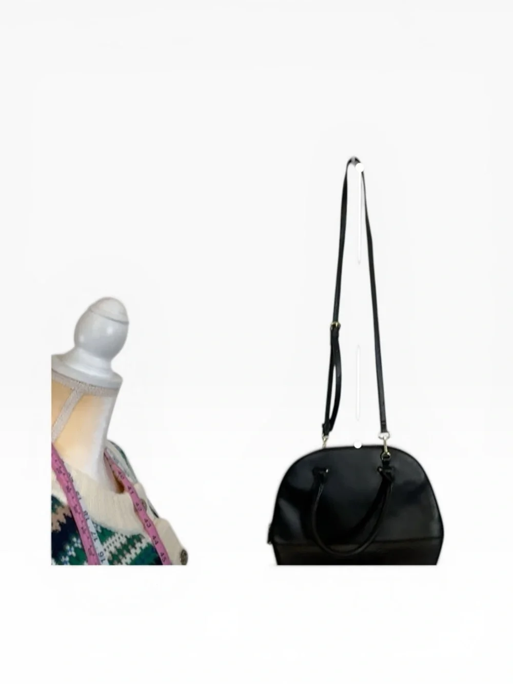 BCBG Black Dome Satchel with Detachable Crossbody Strap